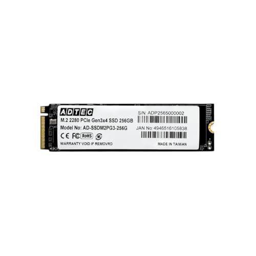 Amazon | アドテック M.2 256GB 3D TLC NVMe PCIe Gen3x4(2280) 3年